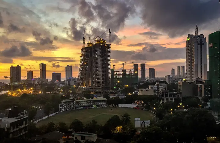 Colombo skyline with towers under construction