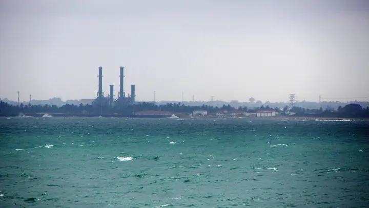 Colombo harbour and Kelanitissa from the sea